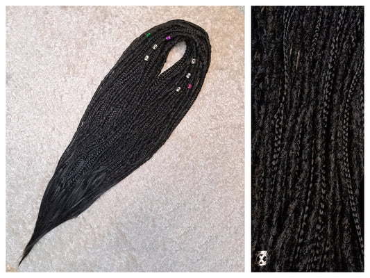 Set Braids Double Ended Schwarz 130cm